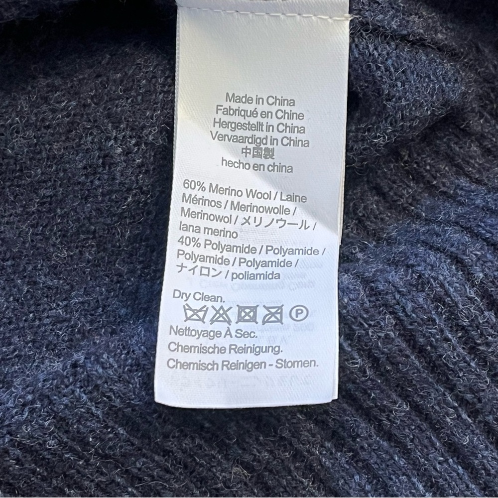 J.Crew Sweater Mens M Blue Quarter Zip Merino Wool Blend Knit Casual Business - Picture 4 of 9